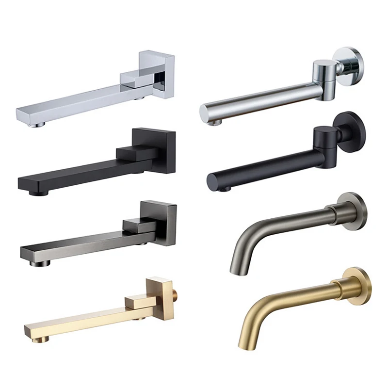 

Bathtub Faucet Spout Wall Mounted Lavatory Tub Spout Faucets Bathroom Rotatable 360 ° Bath Tub Filler Nozzle Matte Black