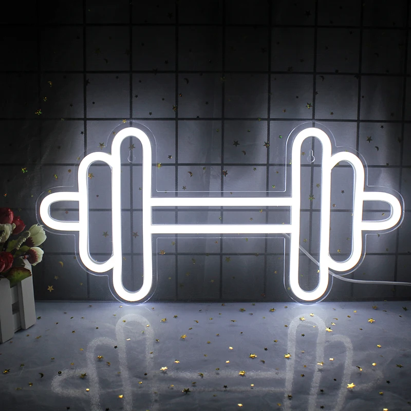 

Neon Barbell Dumbbell Neon Sign Gym 3 Colors Wall Hanging Neon Light Sign For Sports Room Decor Club Party Bar Xmas Gift