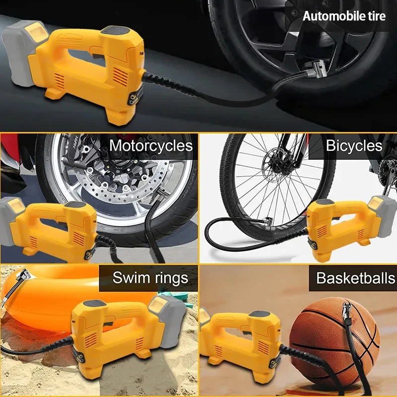 Lithium Battery Air Pump Bicycle Tires Balls Portable Cordless Car Tire Inflator For Makita For DeWalt For Milwaukee 18V for M18