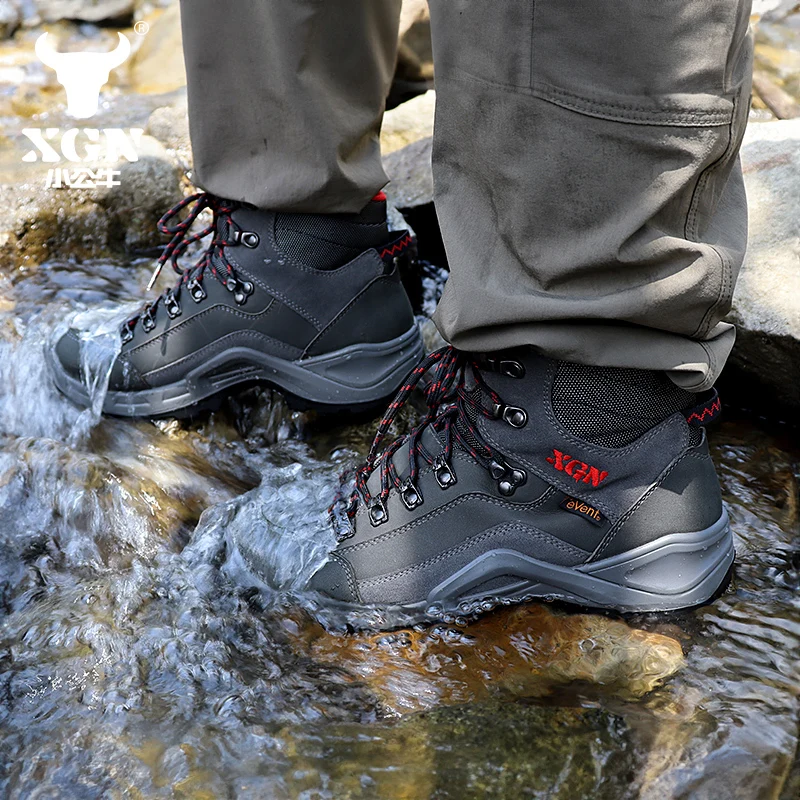 

XGN Waterproof Cowhide EVENT Hiking shoes Men hunting Boots Male Women warm Sneakers Tactical Desert Combat Ankle trekking Boots