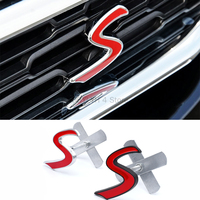 Car 3D S Letters Emblem Stickers Grille Badge For Mini Cooper S R50 R53 R55 R56 R60 R61 F54 F55 F56 F60 Countryman Accessories