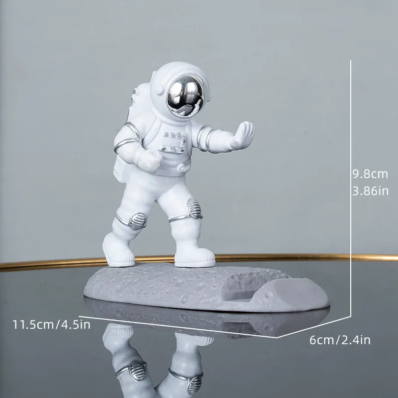 Spaceman Statue Office Cellphone Mount Decoration Astronaut Figurines Mobile Phone Pad Stand Holder Bracket Accessories Gifts