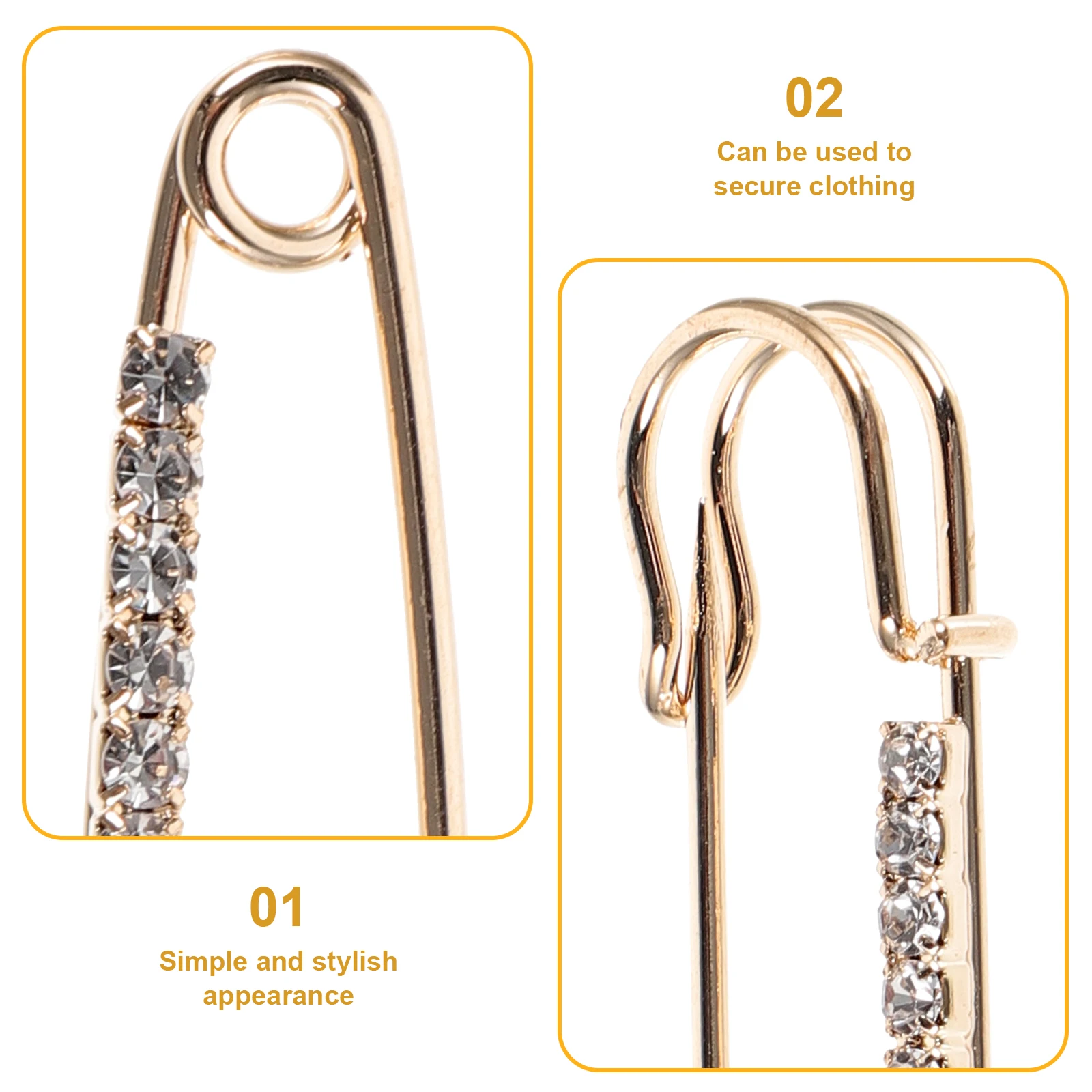 

12 Pcs Gold Safety Pins Metal Brooch Fastener Small Mini Clothes Sewing Craft Decorative Durable Sturdy Anti Glare