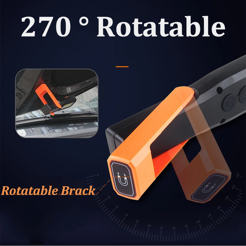 LED Work Light Auto Maintenance Light Repair Light USB Rechargeable Flashlight Magnetic Torch Emergency Warning Light