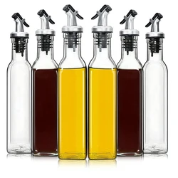 Bote de aceite de 150ML/250ML/500ML, botella de plástico a prueba de fugas para condimentos de cocina, salsa de soja, vinagre, botella de aceite de oliva transparente