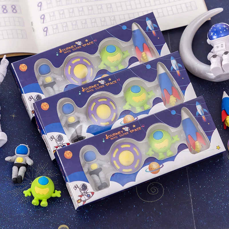 Gum Creatieve Ruimte Raket Ufo Gum Set Student Briefpapier Kerstcadeau