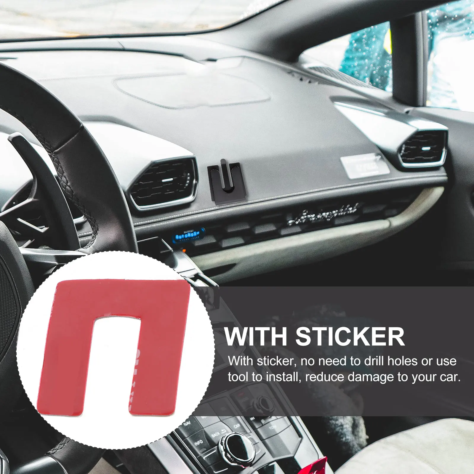 

4 pcs Car Radio Hook Large Microphone Mount for Handheld Metal Clip No Drill Sticker CB Mic Holder Microphone