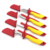 Electrician Knife Insulated Cable Stripping Snips Straight Curved Hook Fixed Blade Wire Stripper Peeling Hand Tool