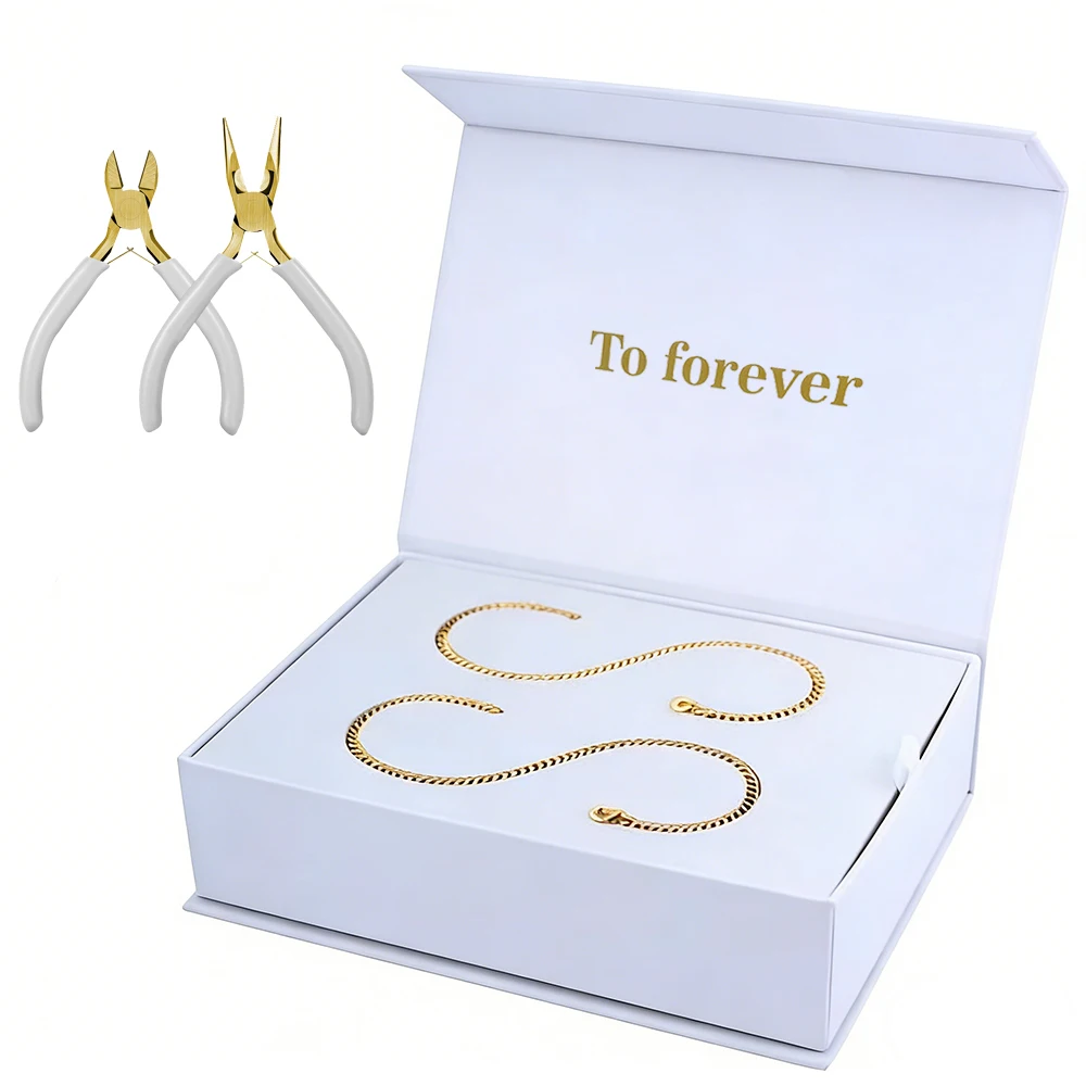 Kit de Pulseras Permanentes para Parejas, Joyería DIY de Moda, Kit de Pulseras de Acero Inoxidable 316, Regalo para el Día de San Valentín y el Día de la Madre para Enamorados y Mamás