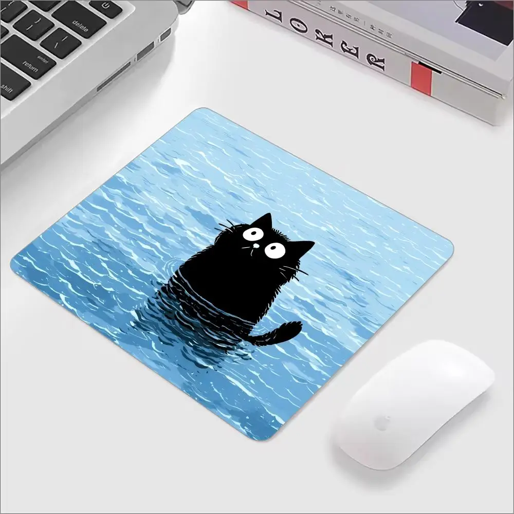 

Коврик для мыши XXL с милым котом и водной сценой, кавайный коврик для стола с животными, нескользящий резиновый игровой коврик для мыши для офиса и ПК