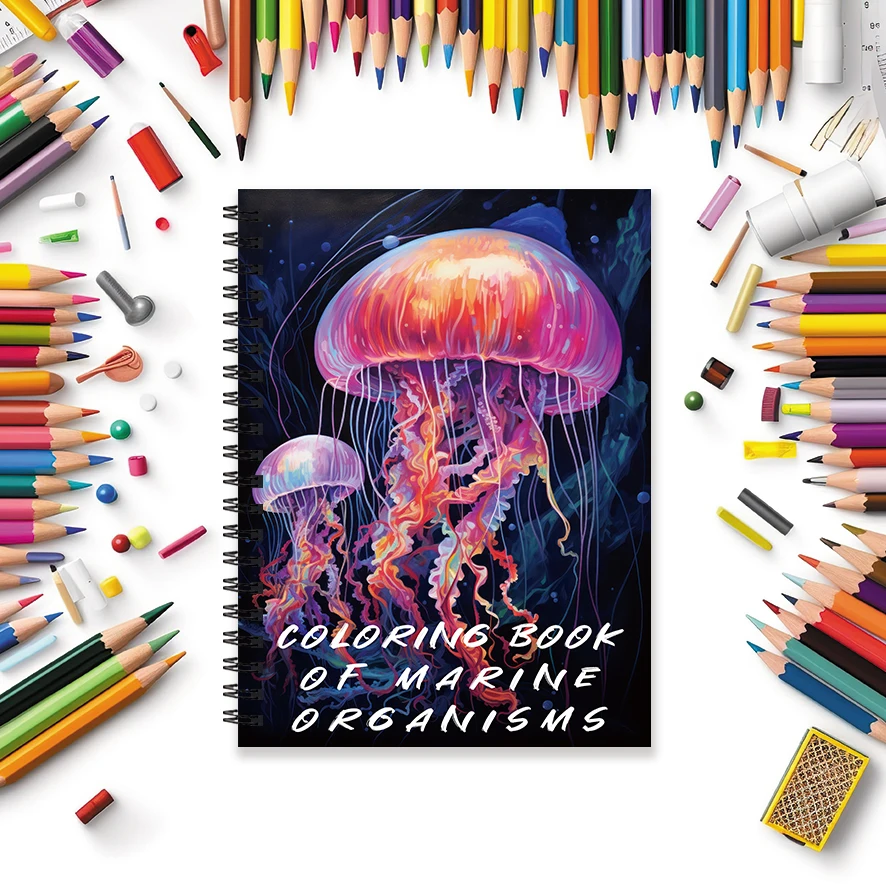 Coloring Book - 8.3 x 11.2 inches 32 pages of marine life coloring book - ideal gift for family or friends