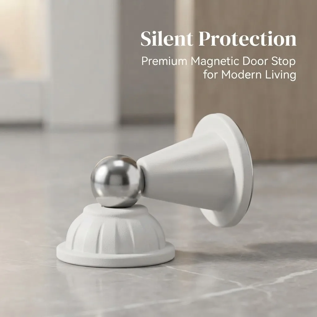 Drill‑Free Magnetic Door Stopper for Household Use, Strong‑Magnet Silicone Silent Anti‑Collision Door Catch for Indoor Bathroom