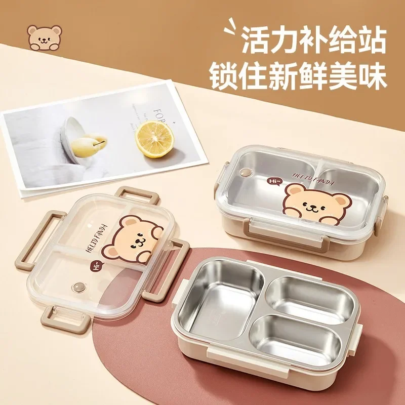 WORTHBUY Portable Sealed Lunch Box With Compartments For Kids Student Microwave Safe Bento Box Picnic Fruit Salad Food Container