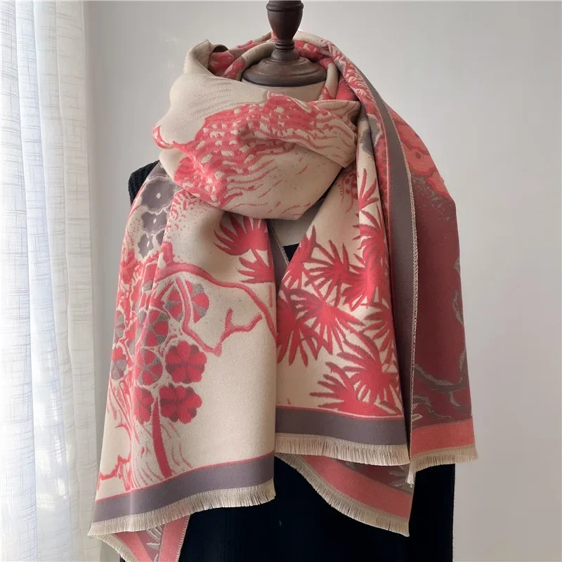 

Scarf female pink girl style imitation cashmere long scarf winter fashion trend warm shawl unisex