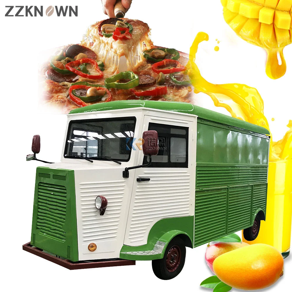 Vintage Electric Mobile Food Truck with Full Kitchen Pizza Burger Van Catering Trailer Bakery Coffee Bar Juice Ice Cream Cart