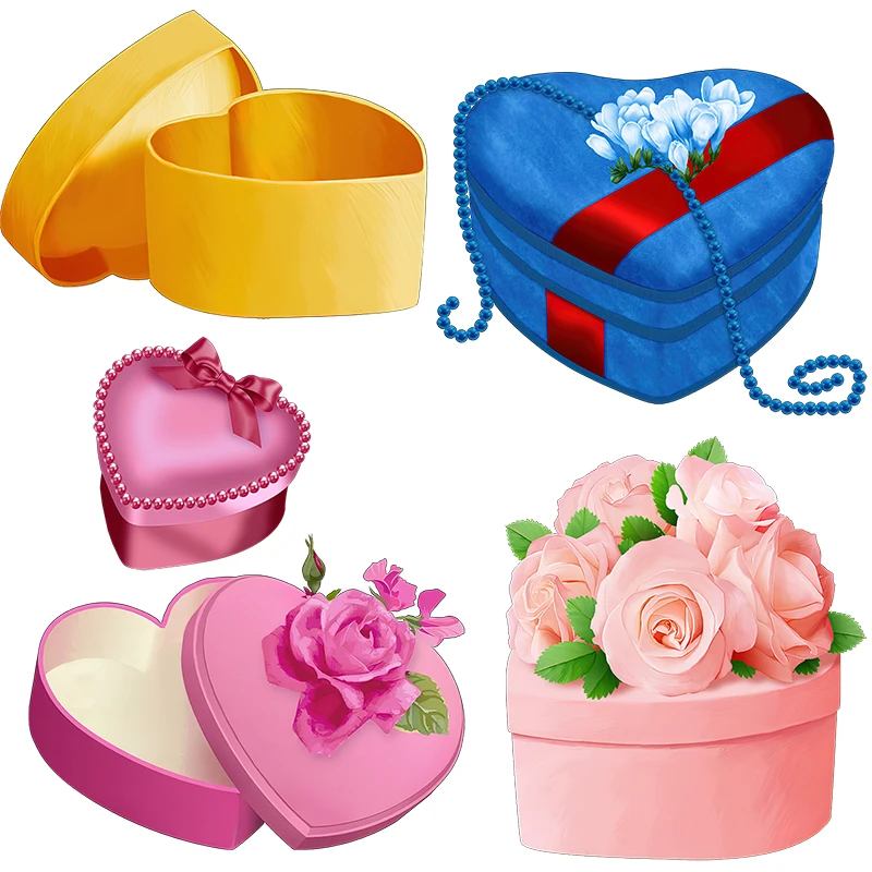 Three Ratels CO3 Lovely heart gift box hand-painted watercolor wall sticker for home decoration  gift decals