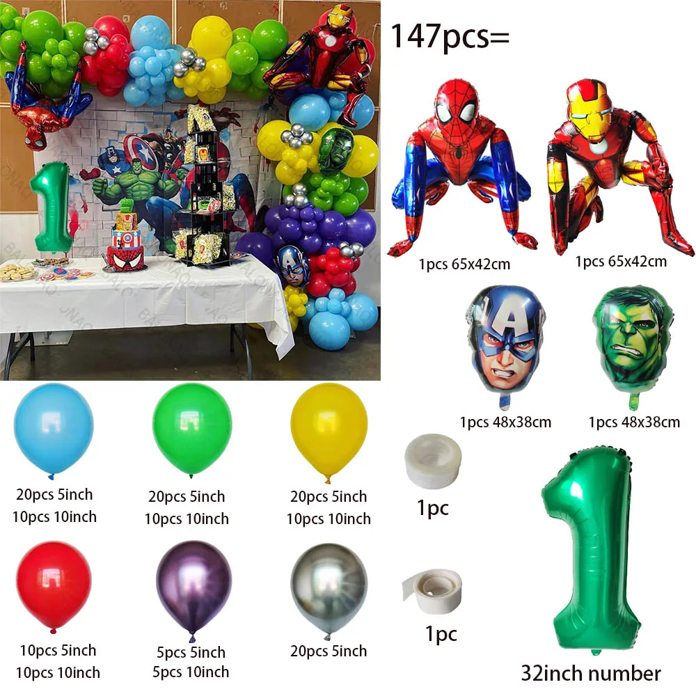 1Set Foil Balloons Super Hero 3D Spiderman iron Man Birthday Party Decoration Supplies Children's Gifts Air Toys