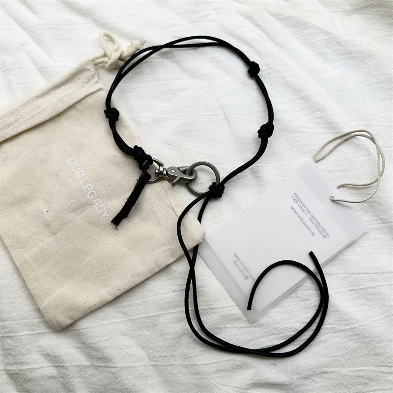 2025SS Our Legacy Cowhide Rope Keychain Circle Necklace Splicing Accessories for Men and Women Necklaces Women's Necklace Cord