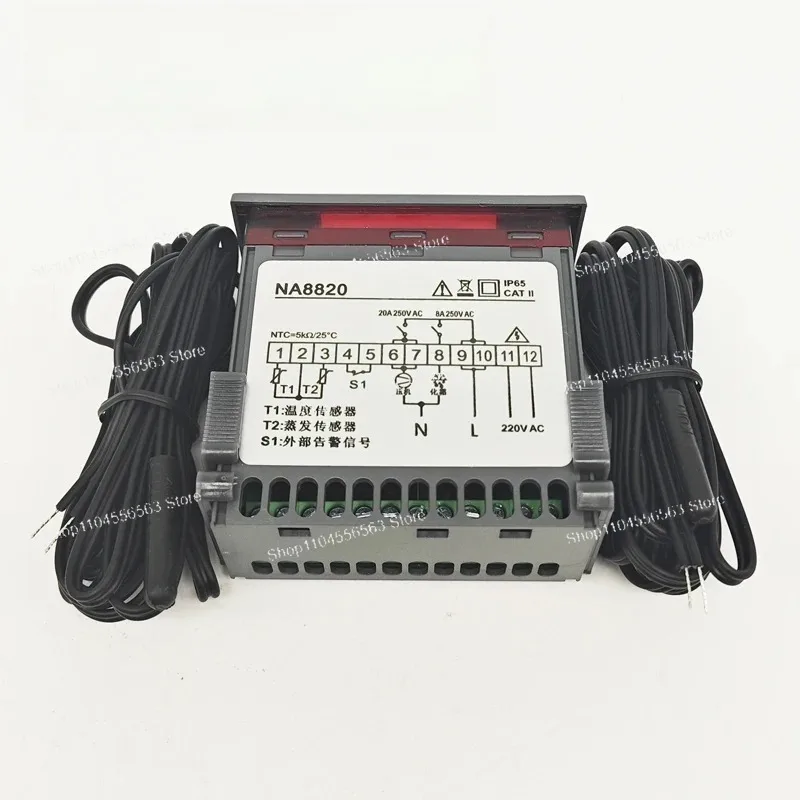 NA8820 Cold Storage Temperature Controller NA8810 Freezer Thermostat, 2A/20A Relay Output for Refrigeration Defrost Control view 2