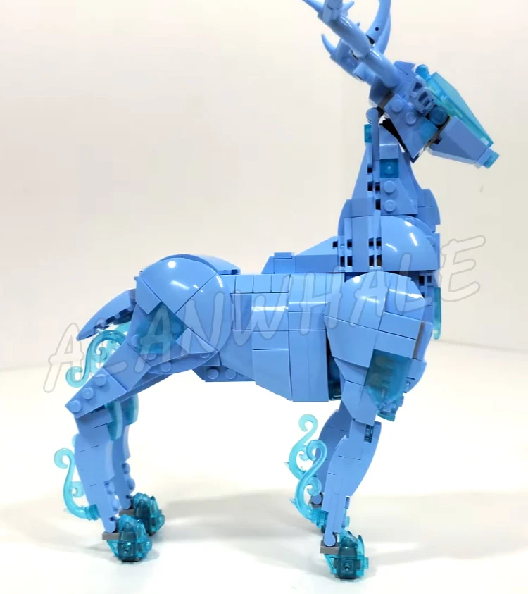 754pcs Magische World of Wizards 2in1 Expecto Patronum Blue Stag Wolf Patronus 81028 Bouwstenen Speelgoed Compatibel met Model