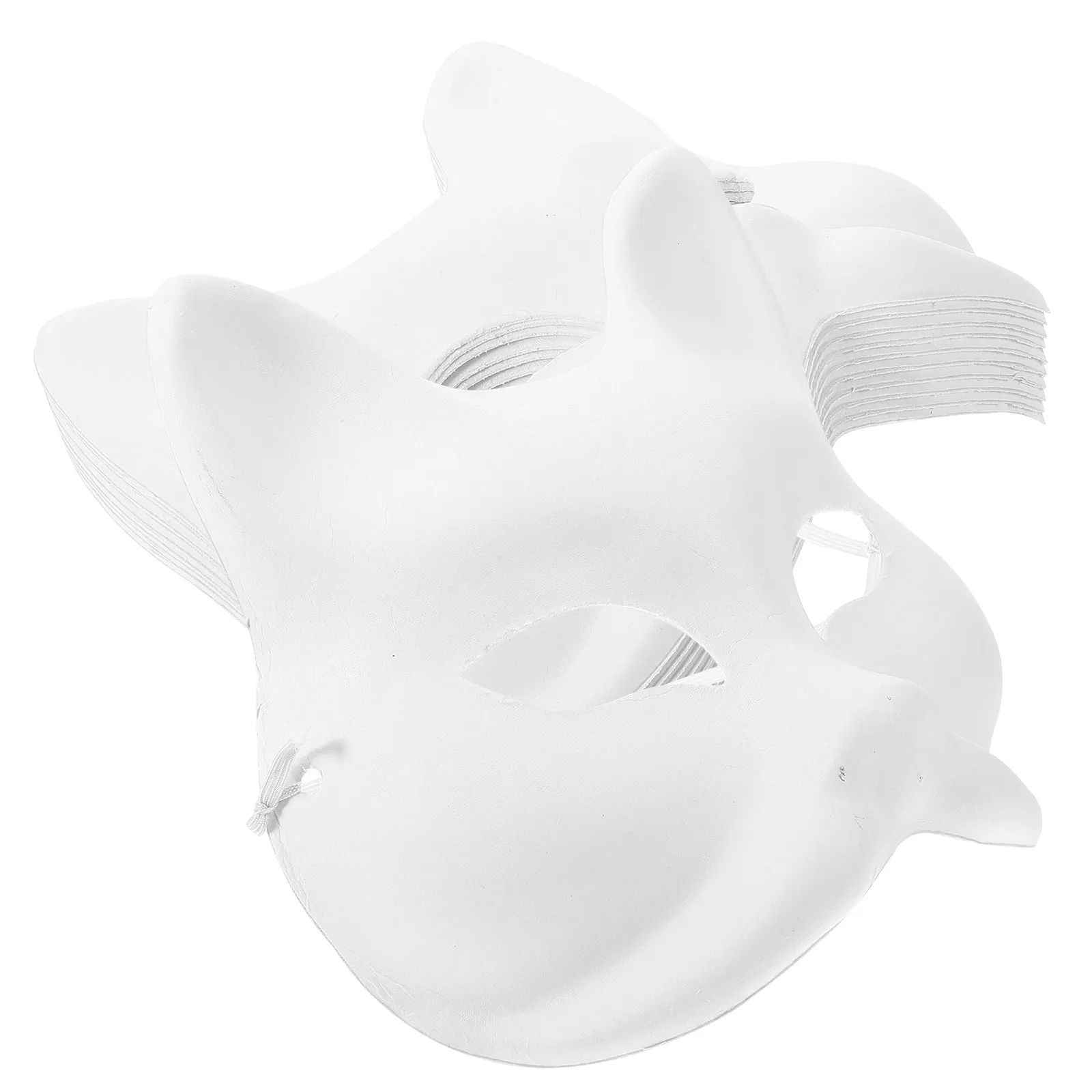 

DIY Pulp Masks 12 Pcs Hand Painted Animal Fox Masquerade White Blank for Women Halloween Party Stage Performance Couples Costume