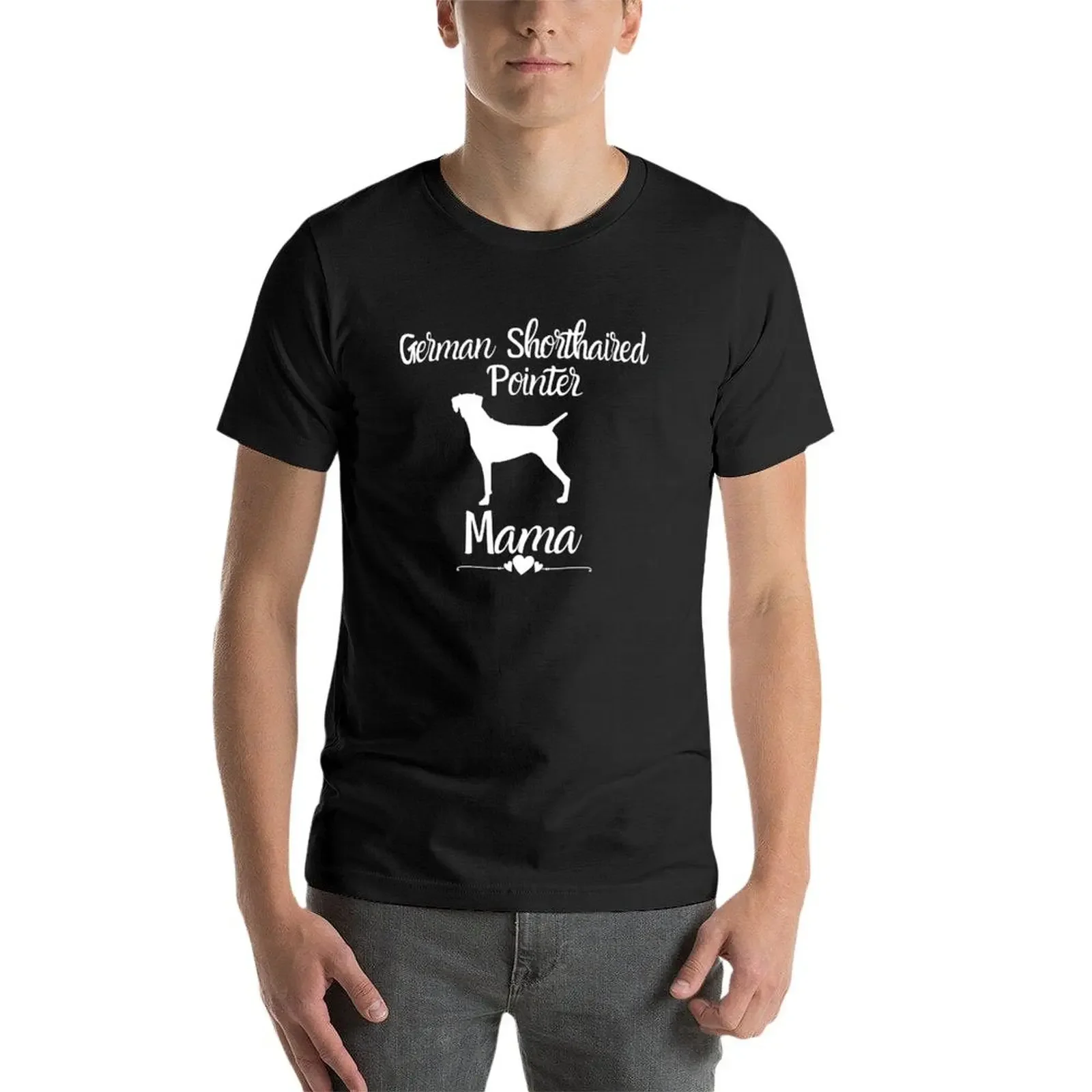 Niedliche deutsche kurzhaarige Zeiger Mama Hund Geschenk T-Shirt Sommer Top Anime Grafiken niedliche Tops einfache schwarze T-Shirts Männer