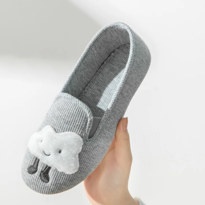 1 Pair Soft Cotton Smiling Clouds House Indoor Flats Slipper Four Seasons Slippers For Girl Women Cute Animal Shoes