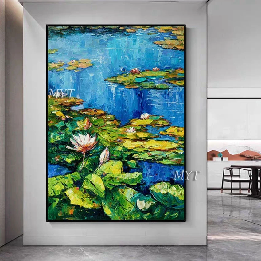 

Monet Water Lily Oil Painting Reproduction Canvas Wall Picture Art Home Decoration Hand Painted Unframed Abstract Oil Painting