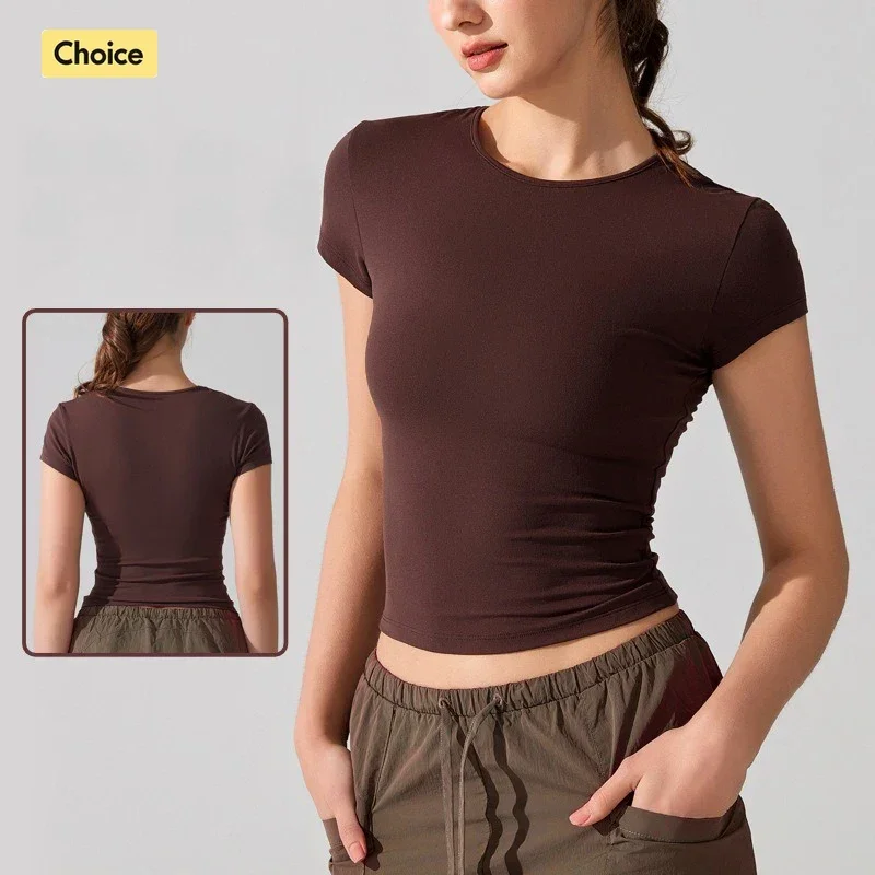 

Women's Workout Crop Top Racerback Lightweight Slim Fit Yoga Shirt for Running, Gym & Cross Training Fast Drying Fabric