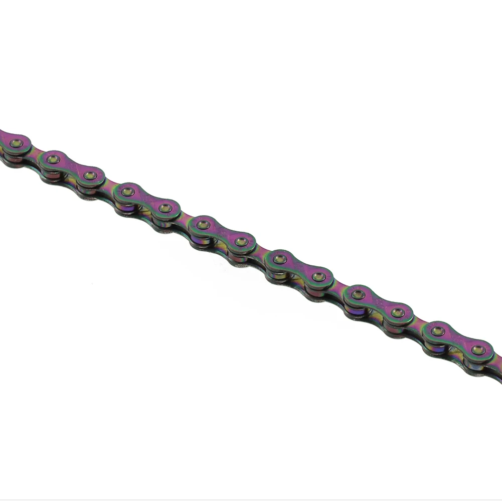 8/9/10Speed Bicycle Chain 116 Rainbow Chain High Strength Steel Titanium Coating With Chain Button High Quality