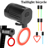 New Bike Heart Shape Tail Light USB Rechargeable Mountain Bicycle Rear Lamp Waterproof 5 Mode Cycling Night Safety MTB Taillight