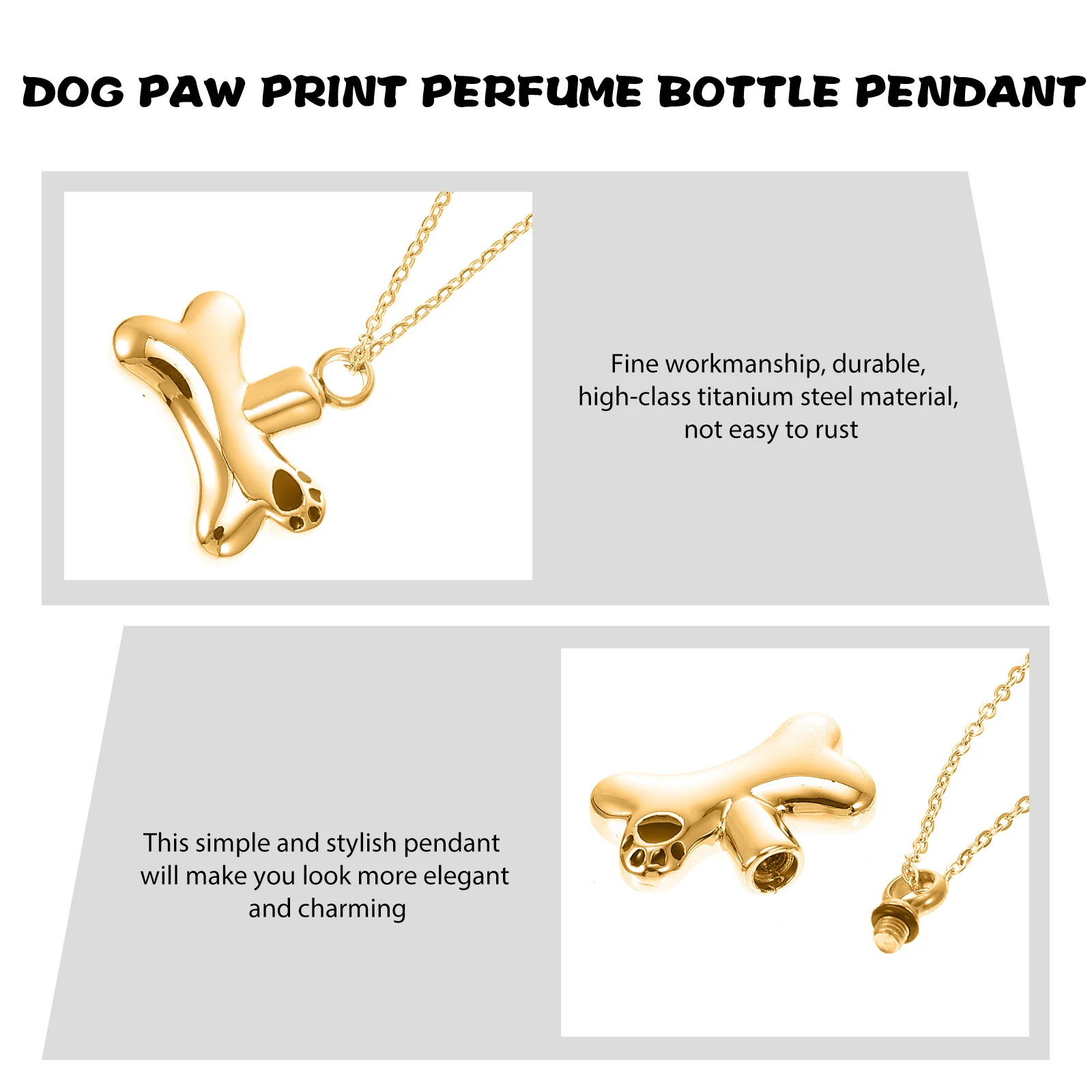 

Ожерелье на память из пепла домашнего животного, креативный мемориальный кулон, прочные ювелирные изделия из титановой стали, легкий элегантный аксессуар для кремации