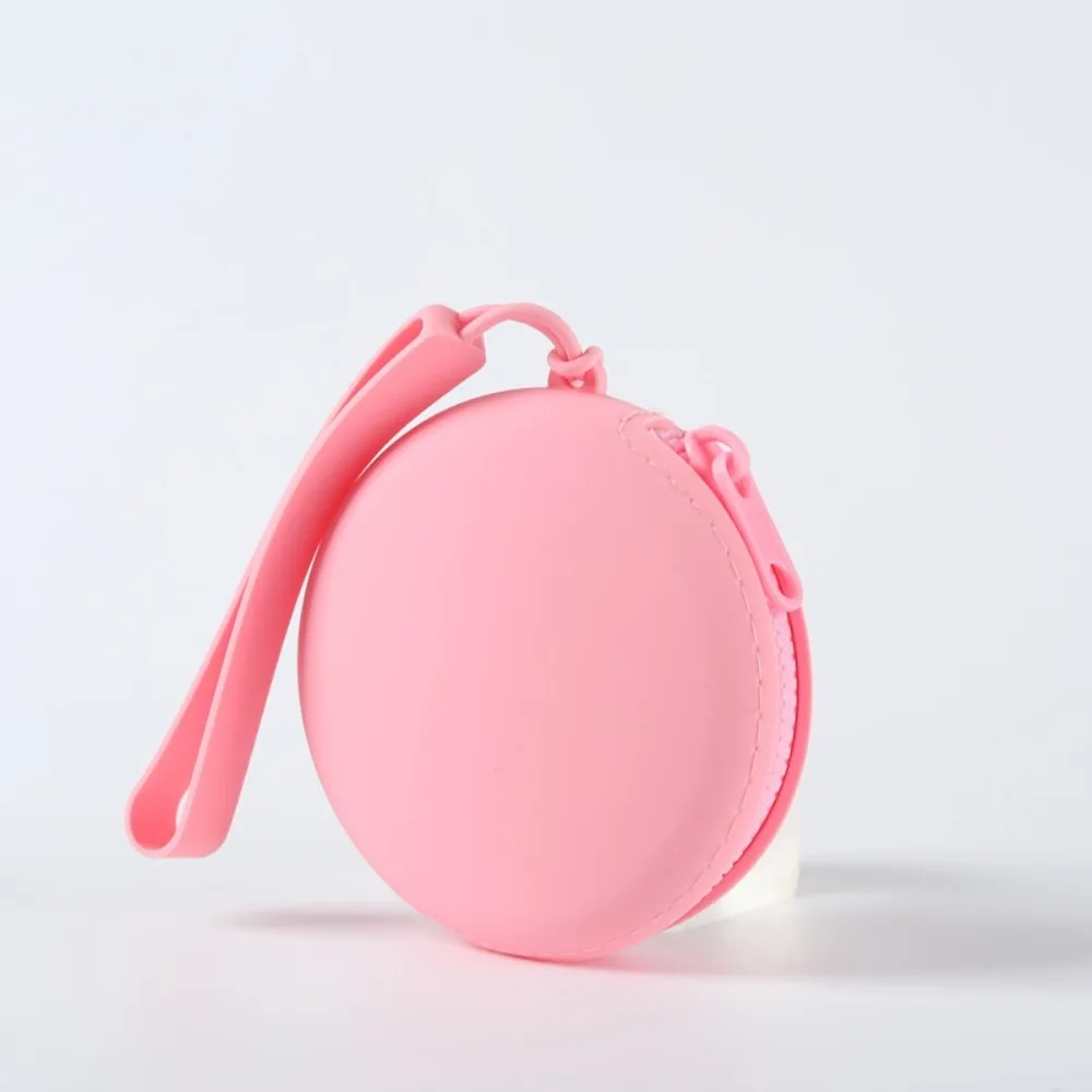 Solid Color Cosmetic Bag Portable Rectangle Silicone High Capacity Coin Purse Headphone bag Small Item Bag Stationery bag Women