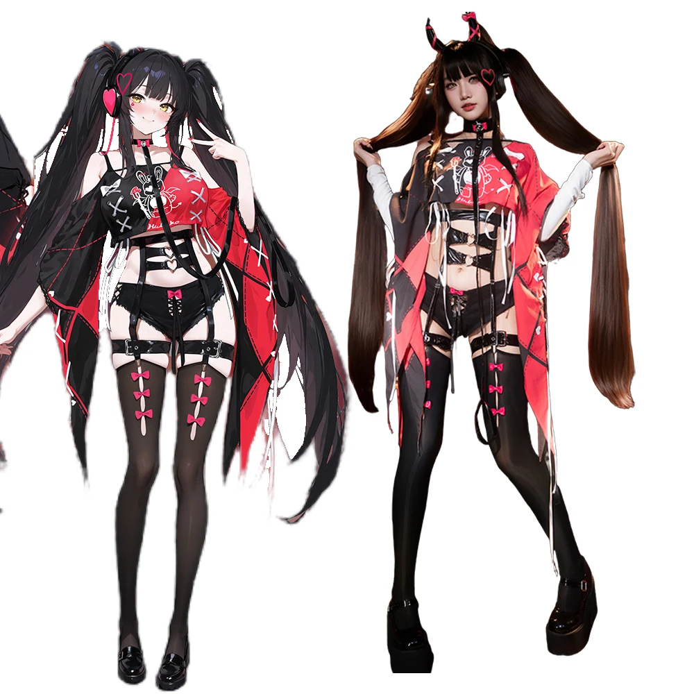 

Cross Core Melody Cosplay Costume Patent Leather Uniform with Bowknot for Halloween Melody Role Play Costume From Cross Core