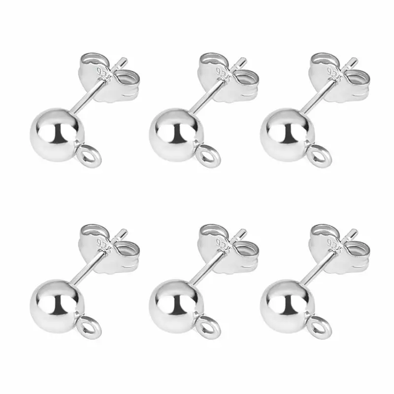 50 teile/los 925 Silber Überzogene Blank Post Ohrring Bolzen Basis Pin Mit Ohrring Stecker Erkenntnisse Ohr Zurück DIY Schmuck Machen Zubehör