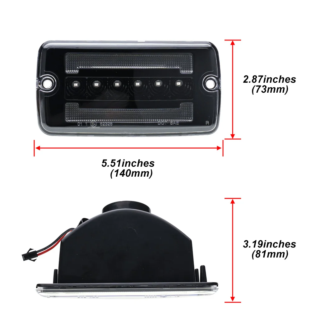 LED Sequential Front Turn Signal Blinkers White DRL Running Parking Light For 1997-2006 Jeep Wrangler TJ Dynamic Sidemarkers