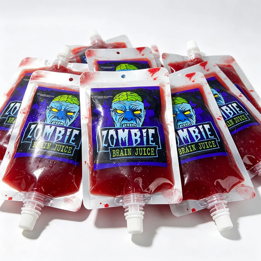 10-50 Stück Halloween-Blutgetränkebeutel 250ml Wiederverwendbare Getränkebeutel für Halloween-Party, Cosplay und Dekoration ﻿ – Detail 2