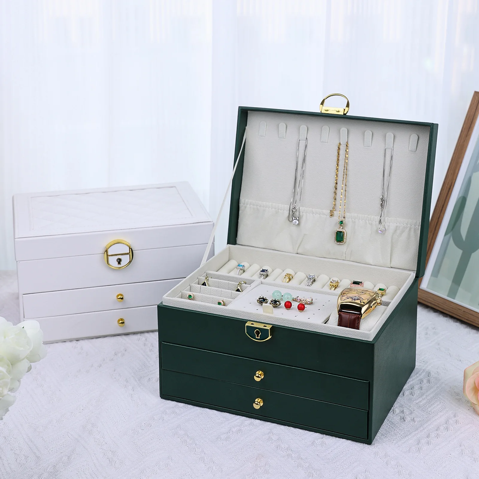 กล่องใส่เครื่องประดับหนัง PU ท - Body Jewelry Organizer บทวิจารณ์และราคา
