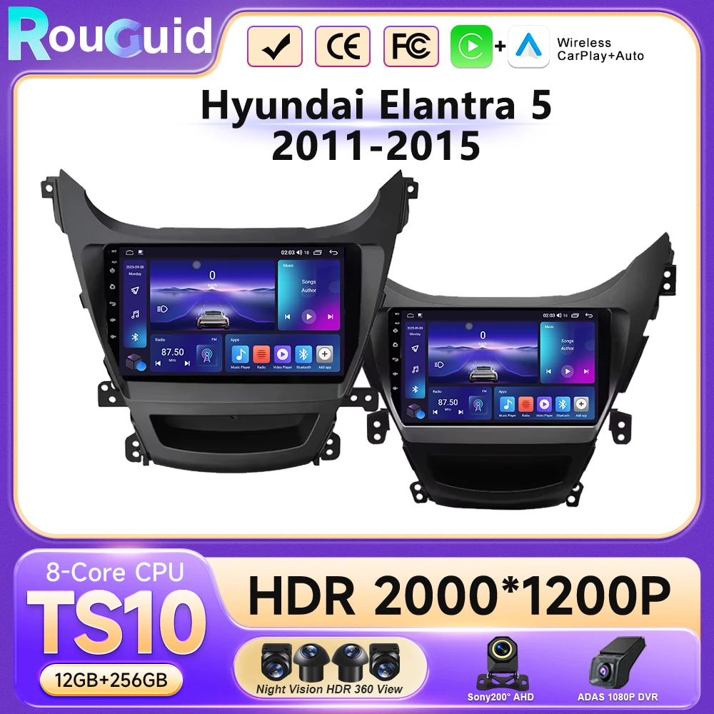 

Автомагнитола Android 16 для Hyundai Elantra Avante MD I35 2011-2016 с Carplay, 8-ядерным процессором, IPS QLED-экраном и GPS-навигацией