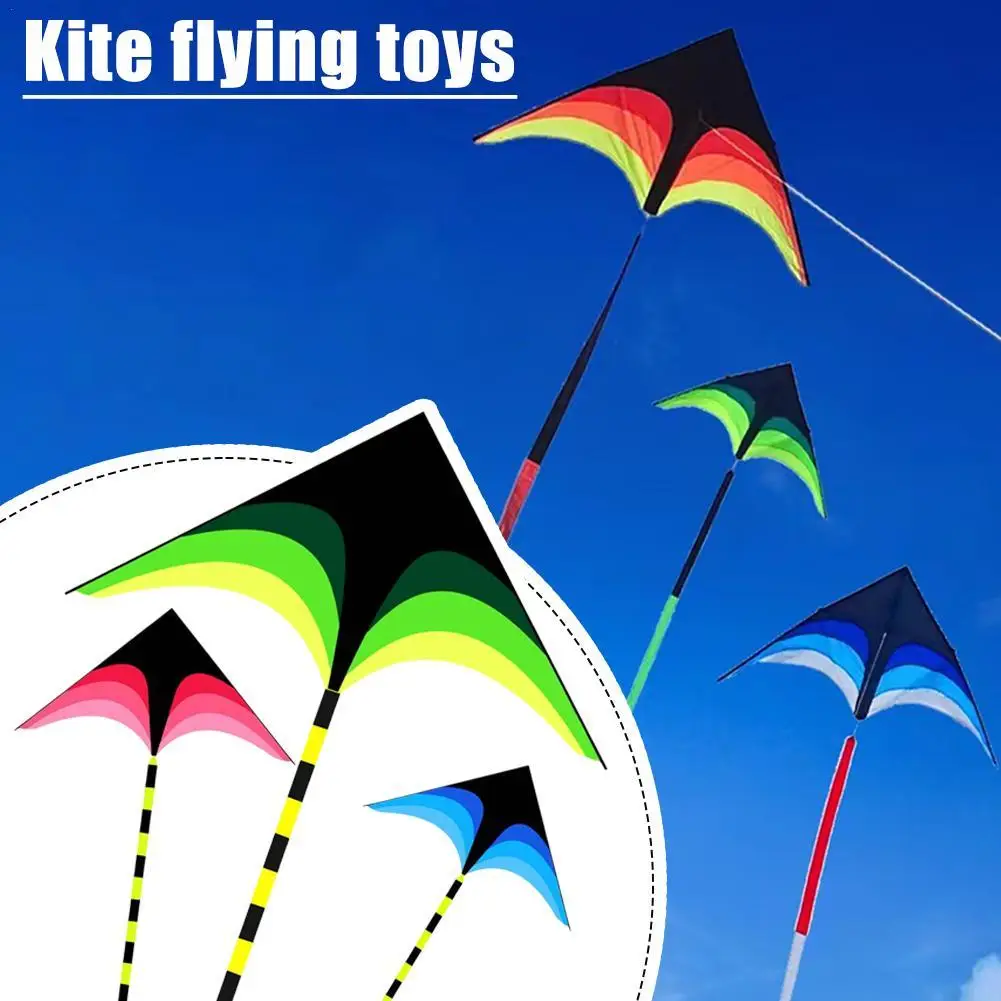 1.2m Large Triangular Windproof Kite Adult Outdoor Toy Professional Flying Kite With Line Prairie Large Picnic Kite 100m Rope