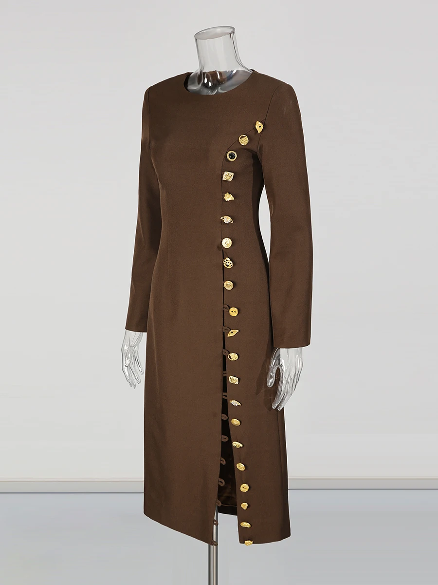 Sexy Spliced Lace Maxi Dresses for Women Round Neck Short Sleeve High Waist Patchwork Belt Slimming Split Dress Female New