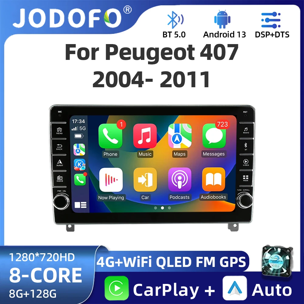 

Android Auto Audio For PEUGEOT 407 1 2004-2011 Car Radio Multimedia Stereo Navigation CarPlay Head Unit Support Camera DSP BT