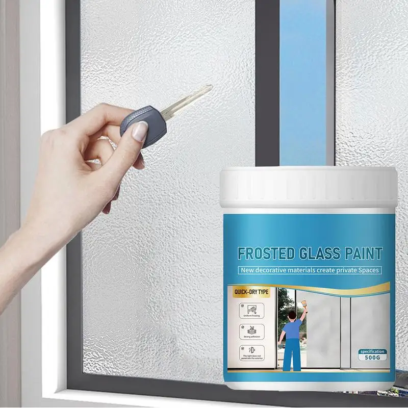 Frosted Window Paint 500g Waterproof Glass Paint Water-Based Paint for Window Bathroom Bedroom Living Room Kitchen Ceiling