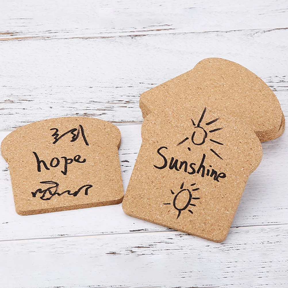 

10pcs Toast Shape Cork Coasters Heat-Resistant Reusable Drink Coaster Set For Home Office Kitchen Tabletop Protection Cup Mat