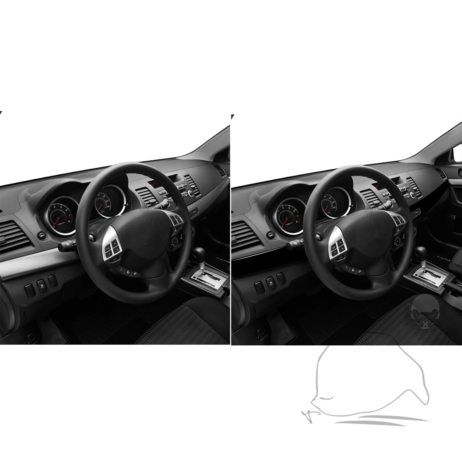 Real Carbon Fiber For Mitsubishi Lancer EVO 2008-2015 Car Central instrument Trim Customizable Sticker Interior Accessories 6