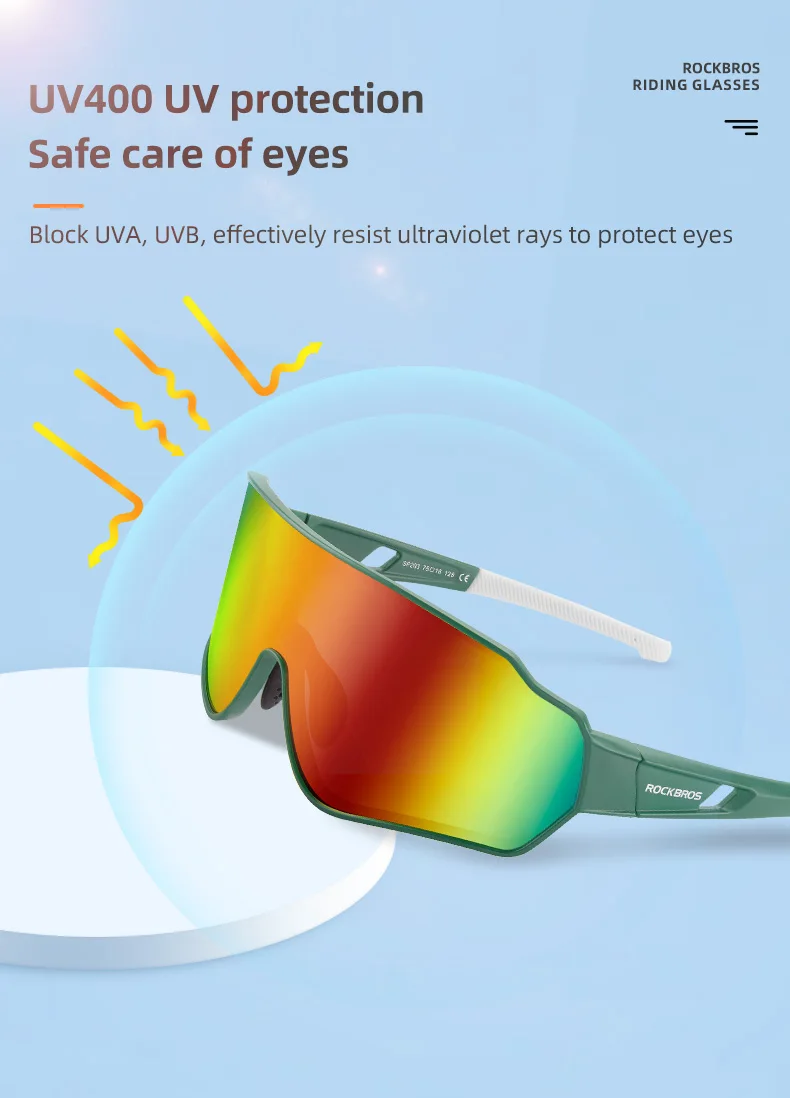 ROCKBROS Fahrrad Brille Photochrome Linse UV400 Sonnenschutz Fahrrad Sonnenbrille Outdoor Sport Brillen MTB Rennrad Brille – Detail 10