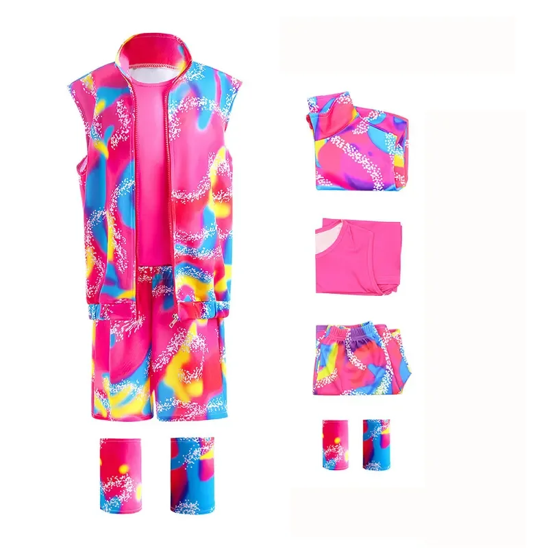 Kids Movie Ken Gosling Margot Robbie Ryan Cosplay Ba Bi Costume Pink Clothes Set For Boys Girls Beachwear Day-Glo Outfit