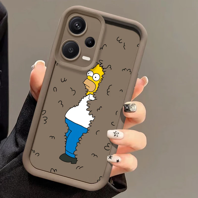 The Simpsons Homer Bart For Redmi Note 13 12 11 10 9 Pro Plus 5G POCO F3 F4 F5 X3 X4 X5 GT Soft Eye Ladder Phone Case