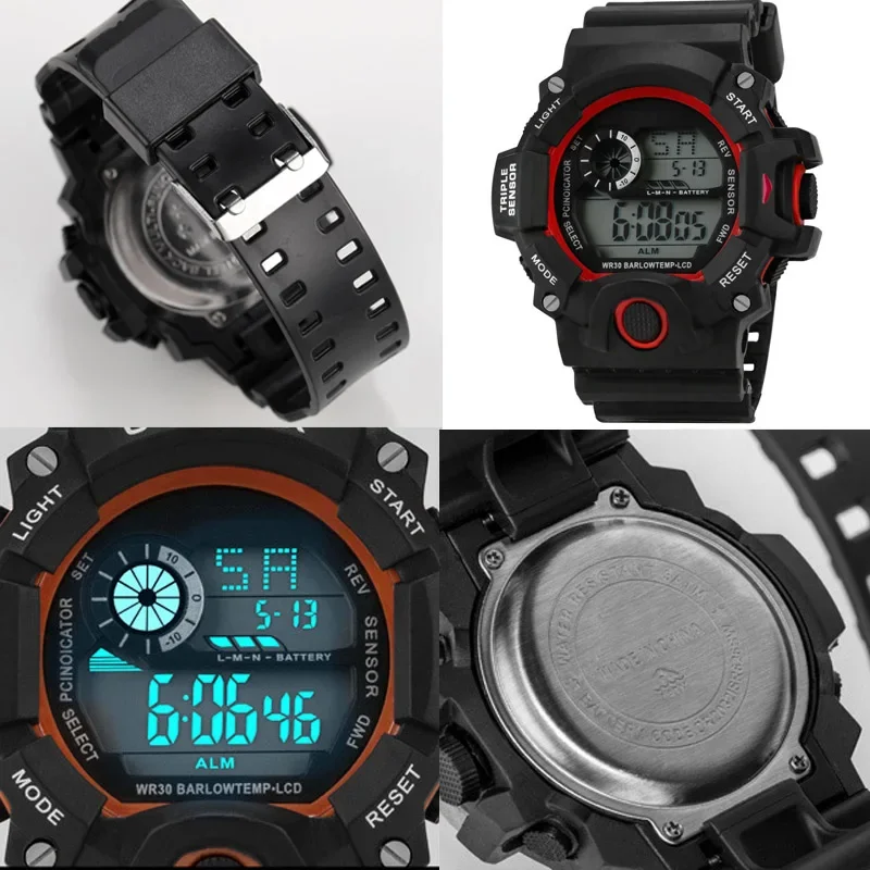 Style Boys Sports Watches Dual Display Digital Led Electronic Quartz Wristwatches For Kids