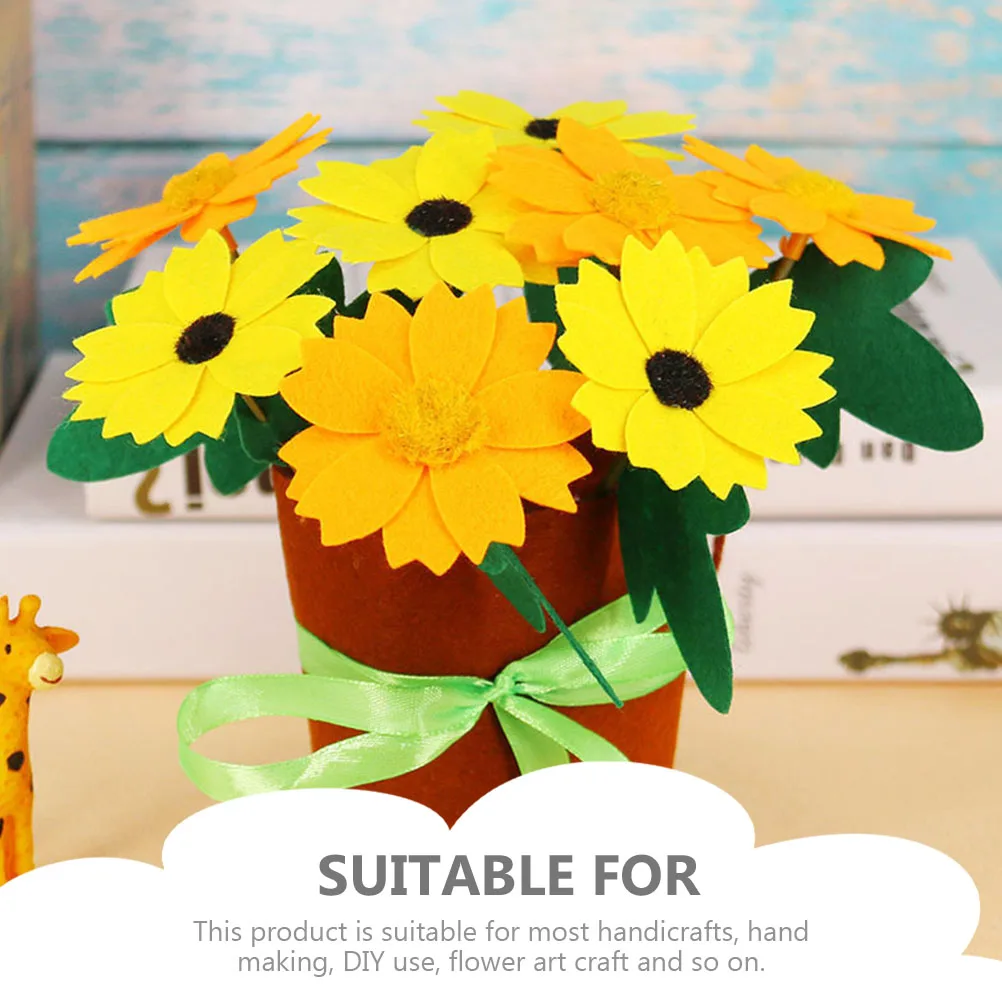 

5 set 5 Sets Fabric Flower Pot Handmade Craft Kits Nonwoven Kids Safe Creative Flower for Home Kindergarten Party